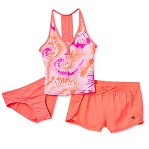 ZeroXposur Big Girls Tie Dye Tankini Set